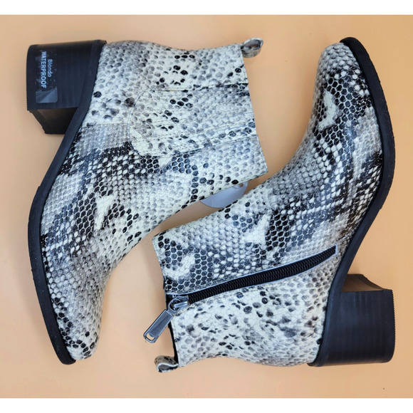 Blondo Elvina Ankle Bootie Women's SZ 6 Leather Snake Embossed Waterproof Boots - Picture 2 of 12